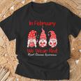 In February We Wear Red Three Gnomes Heart Disease Awareness T-Shirt Gifts for Old Men