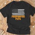 Feuerwehrmann Papa Amerikanische Flaggeatertag T-Shirt Geschenke für alte Männer