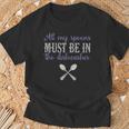 Fibro My Spoons In The Dishwasher Spoonie Fibromyalgia T-Shirt Gifts for Old Men