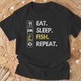 Fisher Eat Sleep Fish Repeat Fishing Fisherman Fish T-Shirt Gifts for Old Men