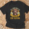 All Food Must Go To The Lab For Testing Labrador Fun Vintage T-Shirt Gifts for Old Men