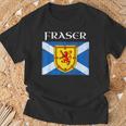 Fraser Clan Scottish Name Scotland Flag T-Shirt Gifts for Old Men