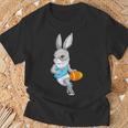 Basketball Player Happy Easter Bunny Holding Egg T-Shirt Gifts for Old Men