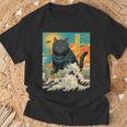 Cat Lover Catzilla Cat Owner Cat T-Shirt Gifts for Old Men