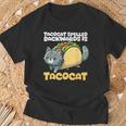 Cat And Taco Tacocat Spelled Backward Is Tacocat T-Shirt Gifts for Old Men