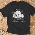 Cute English Bulldog Anatomy Dog Biology T-Shirt Gifts for Old Men