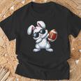 Dabbing Bunny Playing Football Easter Day Boys Girls T-Shirt Gifts for Old Men