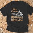 Der Eckige Muss Ins Dirckige Quad German Language T-Shirt Geschenke für alte Männer