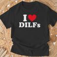 I Love Dilfs I Heart Dilfs Red Heart T-Shirt Geschenke für alte Männer