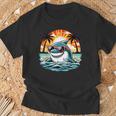Retro Shark In Sunglasses 70S 80S 90S Cool Ocean Shark T-Shirt Gifts for Old Men