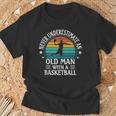 Retro Never Underestimate An Old Man With A Basketball T-Shirt Gifts for Old Men
