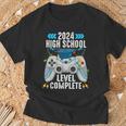 Senior Gamer 2024 High School Level Complete 2024 Grad T-Shirt Gifts for Old Men