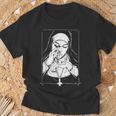 Unholy Drug Nun Costume Dark Satanic Essential Horror T-Shirt Gifts for Old Men