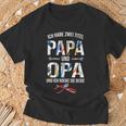 With German Wording “Ich Habe Zwei Titel Papa Und Opa Und Ich Rocke Sie Beide” T-Shirt Geschenke für alte Männer