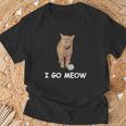 I Go Meow Lustige Singende Katze Meme Silly Cat Goes Meow T-Shirt Geschenke für alte Männer