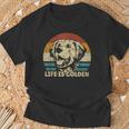 Golden Retriever Dog Life Is Golden Retro Vintage T-Shirt Geschenke für alte Männer