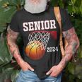 Graduate Senior Class Of 2024 Basketball Player Graduation T-Shirt Gifts for Old Men
