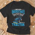 Grandpa Never Underestimate An Old Man With A Tractor T-Shirt Gifts for Old Men