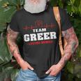 Greer Surname Family Last Name Team Greer Lifetime Member T-Shirt Gifts for Old Men