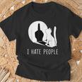 Grumpy Kitten Cats I Don't Like People Cat I Hate People Cat T-Shirt Gifts for Old Men