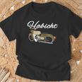 Habicht Motorrad Vintage Design Schwarzes T-Shirt, Retro Biker Tee Geschenke für alte Männer