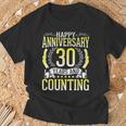 Happy Anniversary 30 Jahre Und Zählung Verheiratete Ehemann Frau T-Shirt Geschenke für alte Männer