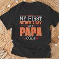 Happy My First Father's Day As A Papa 2024 Daddy Father Dad T-Shirt Gifts for Old Men