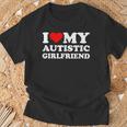 I Heart My Autistic Girlfriend I Love My Hot Girlfriend Wife T-Shirt Gifts for Old Men