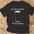 Hello Darkness My Old Friend Age Beer Stout Beer Lover T-Shirt Gifts for Old Men