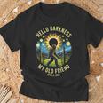 Hello Darkness My Old Friend Bigfoot Solar Eclipse 2024 T-Shirt Gifts for Old Men