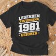 Herren Legenden 1981 Geboren 40 Geburtstag Jahre Spruch Papaater T-Shirt Geschenke für alte Männer