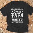 Herren Stiefvater Stiefsohn Bonus Papa T-Shirt Geschenke für alte Männer