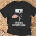 Hier Dir Ist Was Untergefen Black T-Shirt Geschenke für alte Männer