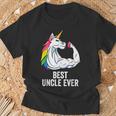 Hombre La Mejor Ropa De Un Tío De Unicornio Best Uncle Ever Camiseta unisex Regalos para ancianos