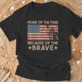 Home Of The Free Because Of The Brave Vintage American Flag T-Shirt Gifts for Old Men