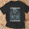 Human By Chance Alpha By Choice Cool Alpha Wolf Meme T-Shirt Gifts for Old Men