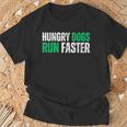 Hungry Dogs Run Faster Motivational T-Shirt Gifts for Old Men