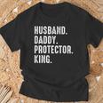Husband Daddy Protector King Fathers Day T-Shirt Gifts for Old Men