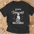 Ich Bin Die Verrückte Mit Dem Bull Terrier T-Shirt Geschenke für alte Männer