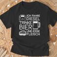 Ich Fahre Diesel Trinke Bier Und Esse Fleisch Ich Fah T-Shirt Geschenke für alte Männer