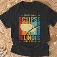 Illinois Vintage Path Of Totality Solar Eclipse April 8 2024 T-Shirt Gifts for Old Men