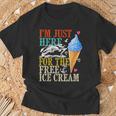 I'm Just Here For The Free Ice Cream Cruise Lover 2024 T-Shirt Gifts for Old Men
