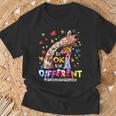 Its Ok To Be Different Autism Awareness Giraffe T-Shirt Gifts for Old Men