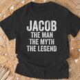 Jacob The Man The Myth The Legend First Name Jacob T-Shirt Gifts for Old Men