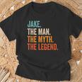 Jake The Man The Myth The Legend First Name Jake T-Shirt Gifts for Old Men