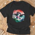 Japan Traditionell Landschaft Geisha Kirschblüte Retro Anime T-Shirt Geschenke für alte Männer