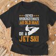 Jet Skiing Never Underestimate An Old Man On A Jet Ski T-Shirt Gifts for Old Men