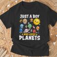 Just A Boy Who Loves Planets Astrology Space Solar Systems T-Shirt Gifts for Old Men
