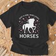 Just A Girl Who Loves Horses Cowgirl Horse Girl Riding T-Shirt Gifts for Old Men