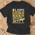 Just Want Drink Beer Hang English Bulldog T-Shirt Gifts for Old Men